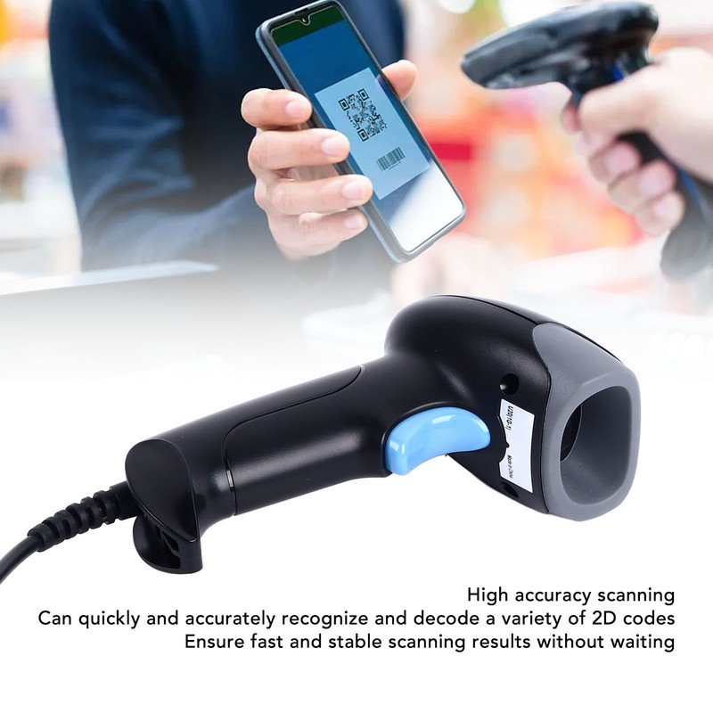 2D Barcode Scanner Fast Scanning High Accuracy Wired Lightweight for
