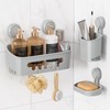 LEVERLOC Shower Caddy Suction Cup Set Shower Organizer & Soap