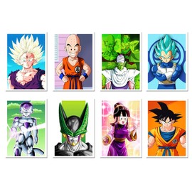 DKORARTE Set of 8 Poster A4 Dragon Goku Vegeta Ball Z (29.7 x 21 cm)