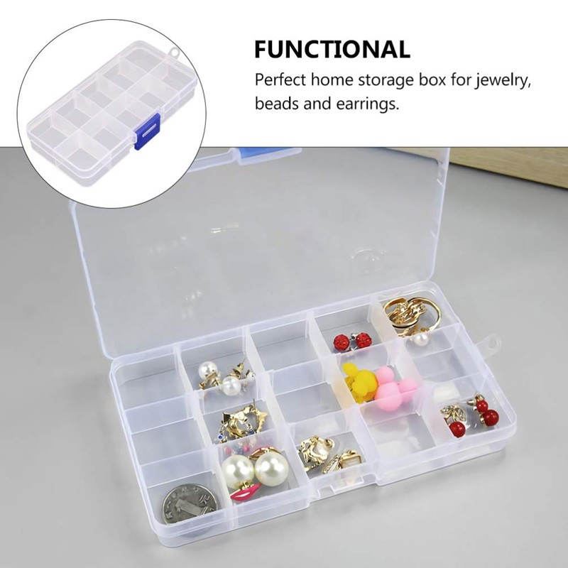 EXCEART 3 Pieces Assortment Box Small Sorting Boxes Plastic Transparent