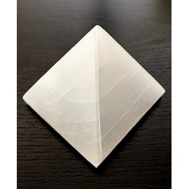 CRYSTALMIRACLE 105 Grams Selenite Pyramid Crystal Healing Reiki Home Office Gift feng Shui Positive Energy Metaphysical Gemstone Psychic vaastu Bagua Meditation Spiritual