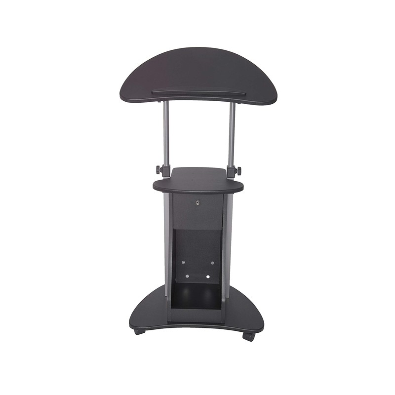 Techni Mobili Sit-to-Stand Mobile Medical Laptop Computer Cart, Black, Adjustable