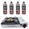 12,000 BTU Portable Butane Camping Stove with 4 x 8oz.