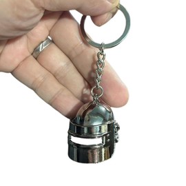 Mikirini Metal Keychains for Men, Metal Warrior Key Ring Pendants (Helmet)