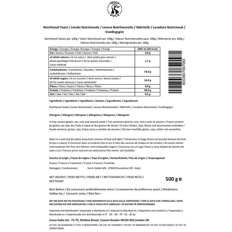 Veggy Duck - Nutritional Yeast Flakes (500g) - Natural |