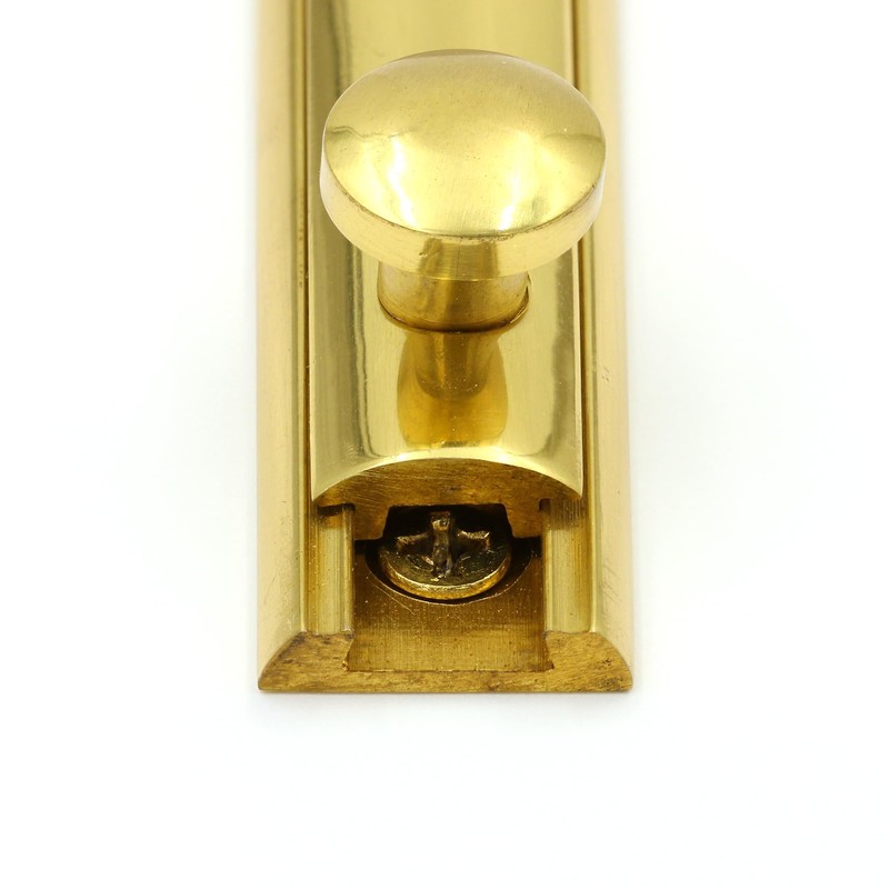 Prime-Line U 9961 4-In. Surface Bolt, Solid Brass, Polished Brass