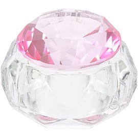 Copa de Cristal para Uñas Rosa de Vidrio con Tapa y Base Gruesa Estructura Transparente, Mezcla de Polvo, Modelado Tipo Cristal, para Arte de Uñas y Principiantes
