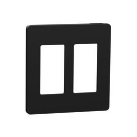 Square D by Schneider Electric Square D X Series Standard Size Screwless Wall Plate for Outlet and Light Switch, 2 Gang, Matte Black