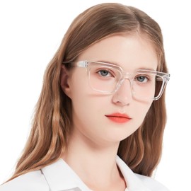 MARE AZZURO Oversized Reading Glasses 3.50 Women, Transparent Big Readers 350, Clear Frame Reading Glasses 1.00 1.25 1.50 1.75 2.00 2.25 2.50 2.75 3.00 3.50