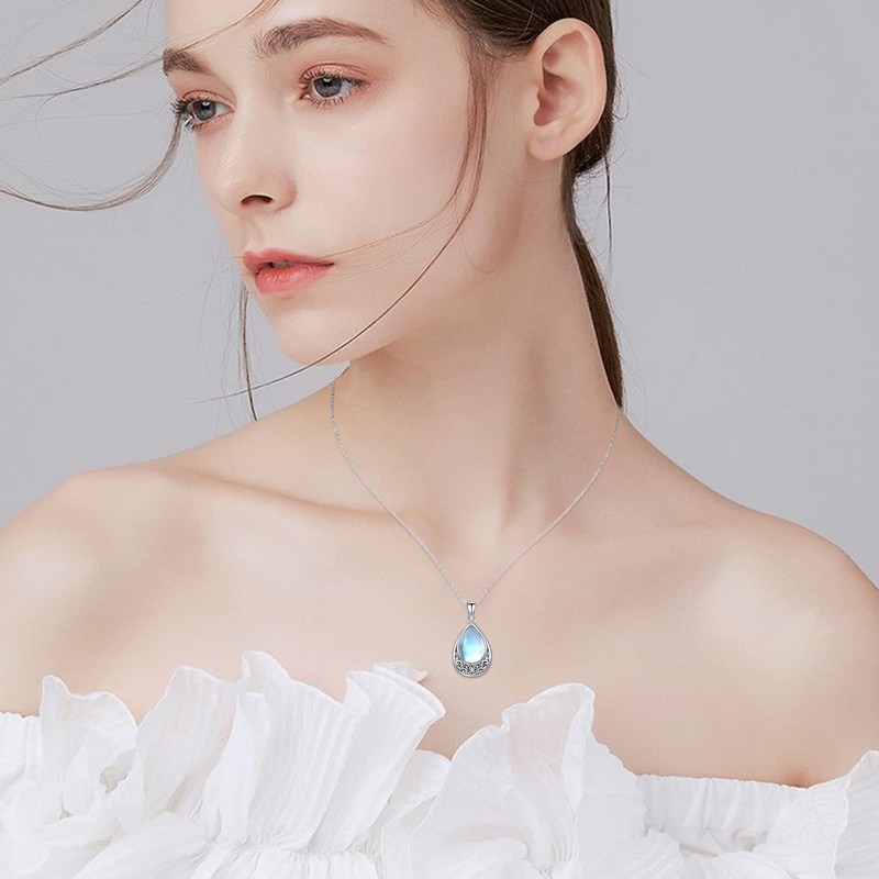 CRWENG Tear Drop Urn Necklace for Ashes 925 Sterling Silver