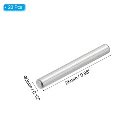 PATIKIL 304 Stainless Steel Dowel Pins 3 x 25 mm, 20 Pack Metal Dowel Pins Shelf Pegs Support Shelves Bunk Bed Fasten Elements Hardware for Furniture Fixing Component Position