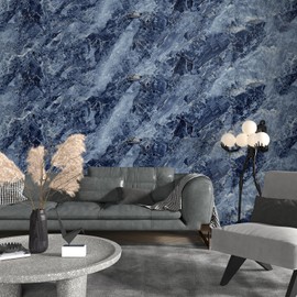 FANCYEASY 15.7"x118" Blue Marble Peel and Stick Wallpaper for Kitchen Stick and Peel Countertop Contact Paper for Cabinets Waterproof Self Adhesive Vinyl Films Removable for Shelf Liners Drawers Walls