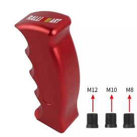 Unbranded RALLIART Aluminum Alloy Red Slotted Pistol Grip Handle Manual Gear Shift Knob