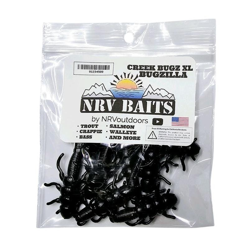 NRV Baits: Creek Bugz XL Bugzilla - Color: Natural Brown