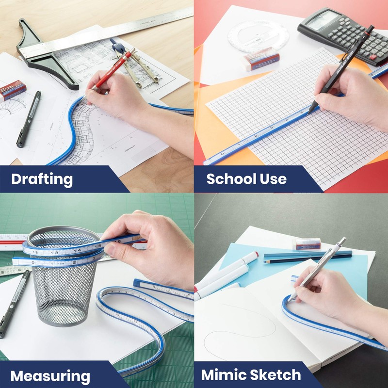 Pacific Arc Flexible Curve Graduated 18 Inch Ruler with Inking
