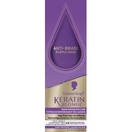 Schwarzkopf Keratin Blonde Anti Brass Purple Mask, 148ml - Hair Dye Treatment Neutralizes Brassiness and Yellow Undertones, Hair Mask Strengthens Hair, Making it 3x Stronger