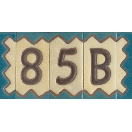 House Numbers Ceramic Numbers & Letters Rustic Design Tile Size 10cm x 5cm 2 to 8 Tile Frames (Letter A)