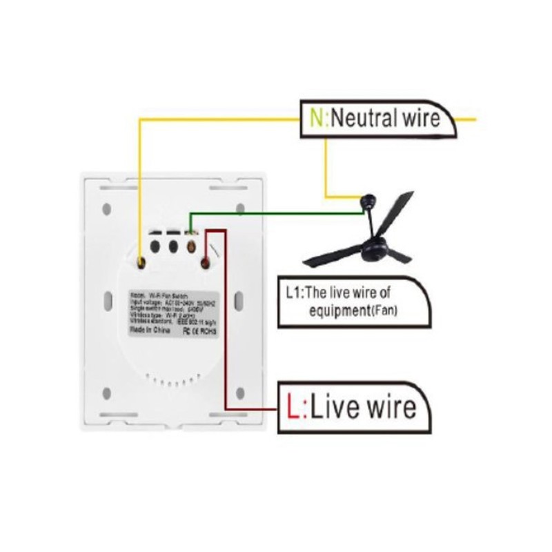 Smart WiFi Switch Fan Phone Control 3‑Way Voice Control Type