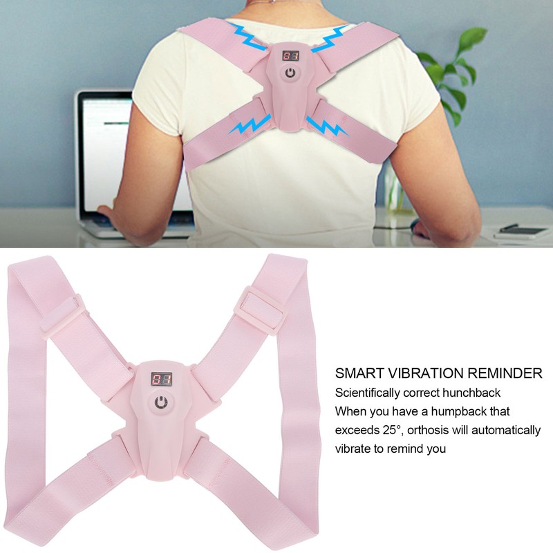 Back Posture Corrector Straightener Intelligent Sensor Humpback Correction TrainerPink