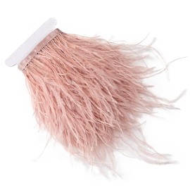 9ft 10-15cm Leather Pink Ostrich Feathers Trim Fringe for DIY Dress Sewing Craft Costumes Decoration