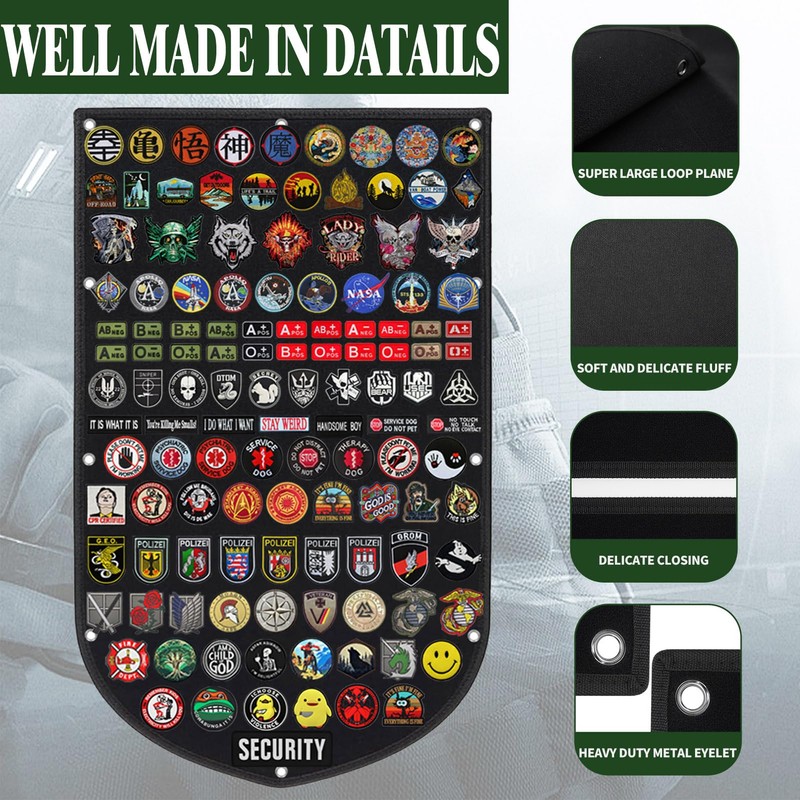 Large 47x30 inch Tactical Patch Wall Display Panel Holder Flag