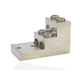 NSI 600T-4 Dual Rated Mechanical Stacked Lug, 600 MCM-2 Wire Range, 13/32" Mouting Hole, 2.469" Width, 2.875" Height, 4.906" Length