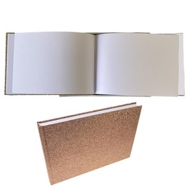 Glitter Guest Book, 80 Blank Pages 160 Sides Wedding Guestbook, Silver, Rose Gold, Champagne, Scrapbook - Boxed Case. Guest to Sign, Baby Shower, Birthday Christening, Funderal, Autograph (Rose Gold)