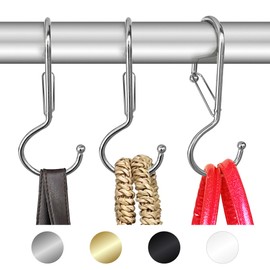 Blau Marité 6 Purse Hanger for Closet. Tote Hanger. S-Shaped Hooks S Hooks Twist Design. Anti Drop S-Shaped Hook for hanging handbags with Safety Buckle to Prevent Falls. Heavy Duty. (Silver, Twisted)