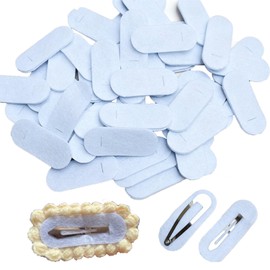 50 Pack Hair Barrettes Pads 2 Inch Felt Snap Hair Clips Base Setting Tray Hair Decor Base for Snap Barrettes Metal Hairpins Hair Decoration Accessories Crochet Bowknot Butterfly Knitted Flower
