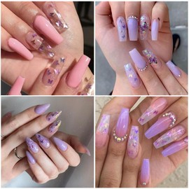 6Grid Nail Art Sequins Glitter Flakes Set - Sparkly Mixed Butterfly/Hexagon Nail Sequins Design Holographic Flakes Nail Art Powder Butterflies Sequin Glitters For Craft Manicure Gel Polish Accessories