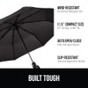 Gorilla Grip Windproof Compact Stick Umbrella for Rain, Travel One-Click