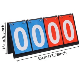 Naisfei 4 Digital Portable Table Flip Scoreboard Sports Scoreboard Top Scoreboard Flipper Multi-Function Score Counter Digital Scoreboard for Baseball Basketball Volleyball etc.