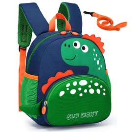 Domueay Children's Backpack Boys Girls Nursery Backpack Waterproof Backpack Children Lightweight Children's Backpacks Preschool Backpack with Lead for Baby Toddler 1-5 Years, Green, Rucksack Backpacks
