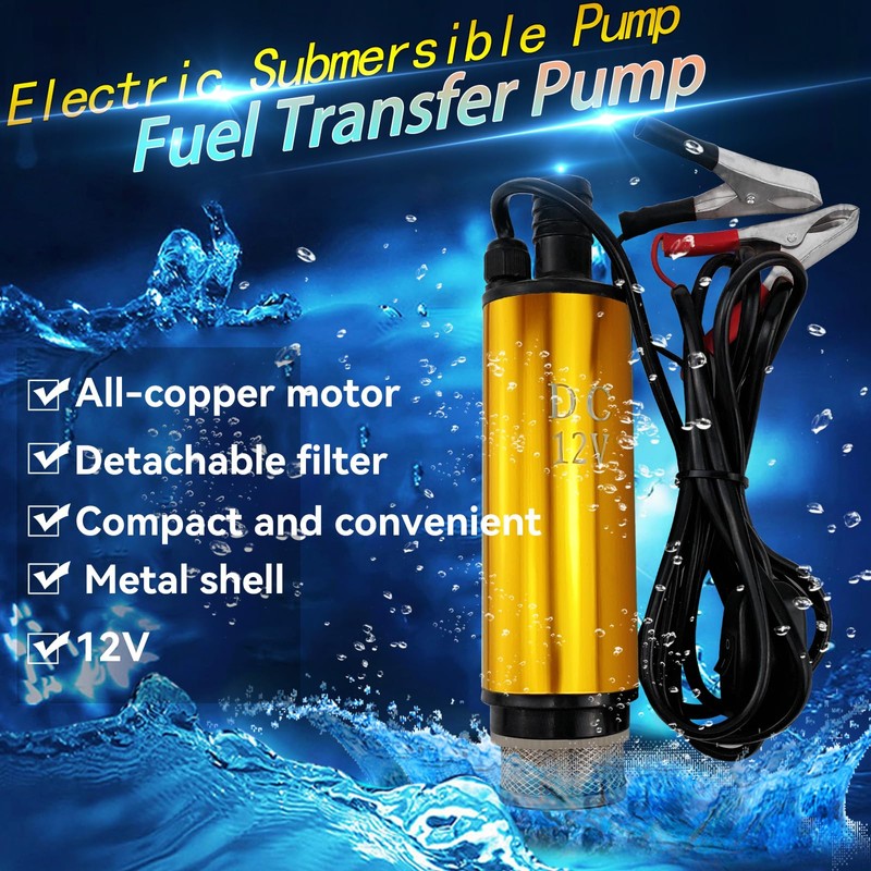 DC 12V 80W Water Pump Submersible Electric Diesel Pump,8A Water