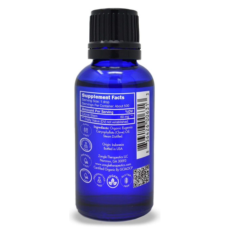 Organic, Clove Oil, Food Grade, for Teeth and Gums, Tooth