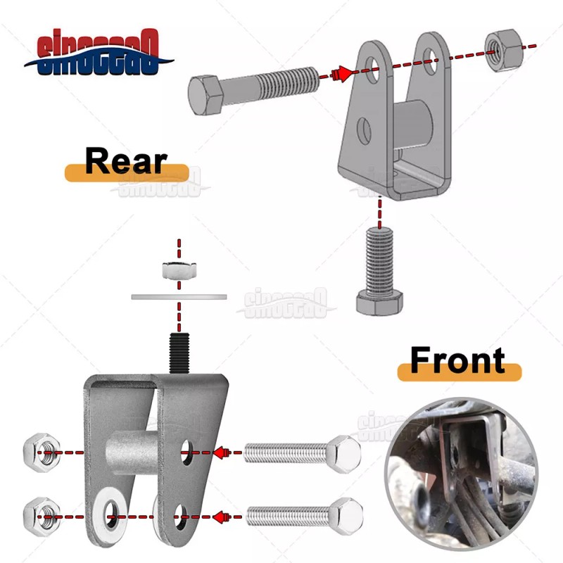 sinocea0 Black 2" Front & Rear ATV Full Rise Lift