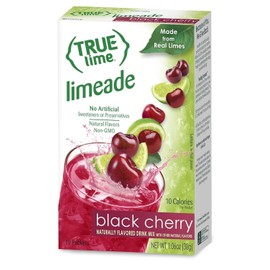 TRUE LIME Black Cherry Limeade Drink Mix, 10 Packets, Made from Real Limes