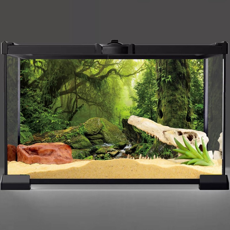 AWERT 48x24 inches Tropical Forest Terrarium Background Stream Green Huge