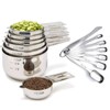 Jeyssui Measuring Cup and Spoon Set, Including 7 Stainless Steel