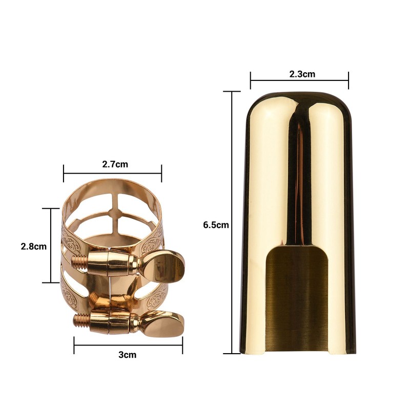 Double Screw Adjustment Saxophone Ligature Compact Sax Ligature with Mouthpiece