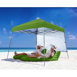 ABCCANOPY Stable Pop Up Beach Tent with Backpack Bag, 8 x 8 ft Base / 6 x 6 ft Top, Grass Green