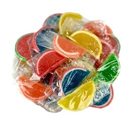 Cozy Confections Assorted Fruit Slices Candy - Lemon, Lime, Orange, Watermelon, Cherry, Blue Raspberry - 1 Pound