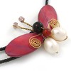 Avalaya Shell Butterfly and Freshwater Pearl Flower Flex Wire Choker