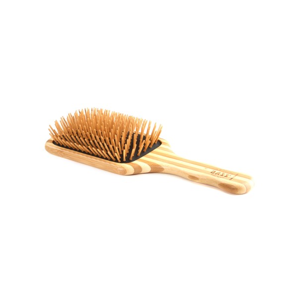 Bass Brushes | The Green Brush | Style & Detangle Pet Brush | 100% Bamboo Pin | Pure Bamboo Handle | Large Paddle | Striped Finish | Model 18P