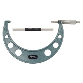 Mitutoyo 103-221 Outside Micrometer, Baked-enamel Finish, Ratchet Stop, 6-7" Range, 0.0001" Graduation, +/-0.0002" Accuracy