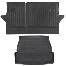 Happybuy Cargo Mats Fit for Toyota RAV4 2019-2024, Tailored TPE Cargo Liner Set for SUVs, Replaces Trunk and Rear Seat Protection, Black, Trunk Mat and Rear Seat Mats