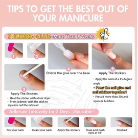 Hebterrka 24 Pieces Press On Nails Medium Pearl Black Almond Shiny 3D False Nails French False Nails Manicure for Women and Girls