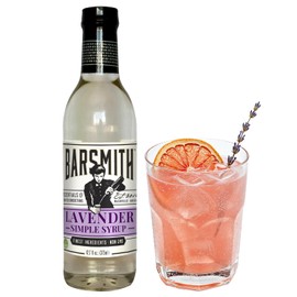 Barsmith Lavender Simple Syrup - Smooth Floral Sweetness w/Natural Flavor - Gluten Free & Non-GMO Cocktail Syrup - Perfect For Lavender Collins, French 75, Old Fashioned & Teas - 12.7oz (Pack of 1)