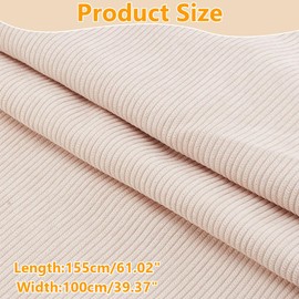 WADORN 61x39 Inch Corduroy Fabric, Stretch Solid Plain Thick DIY Sewing Material for Clothing, Dress, Pants, Costume, Sofa, Throw Pillow Cover Making - Soft Quilting - Apricot
