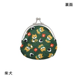 Gamaguchi Wallet Coin Purse Coin Purse Pouch Japanese Pattern Japanese Souvenir 3.9 x 3.5 inches (10 x 9 cm), Maiko/Maneki Neko/Shiba Inu/Daruma, Shiba Inu